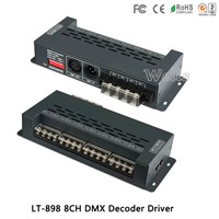 New led Controller LT-898 DMX Decoder Converts 6 RGB strip Driver DMX512 Decoder XLR-3 RJ45 Port 12V Multi 8 Channel Output