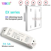 EX1 LTECH Touch Panel Dimmer 2.4G+DMX512 Synchronous control for single color led strip lamp Wireless receiver F4-5A AC100~240V