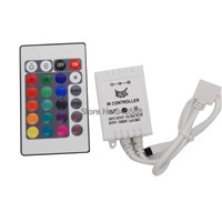 DC12V 6A 72W Sound Music RGB Controller White Color with 24 Key IR Wilress Remote Controller for 5050 or 3528SMD RGB LED Strips