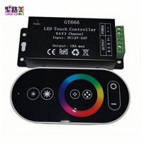 wholesale DC12-24V 6Ax3channel 18A RF Wireless Touch RGB controller GT666 Touch Panel led dimmer for led strip light tape