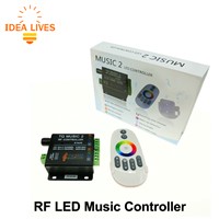 Music LED RGB Controller DC12-24V Intelligent Sonic Sensitivity LED Backlight Control with RF Touch Remote Controller.