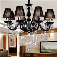 Black crystal chandelier for home lighting lustre de cristal Bedroom Kitchen chandelier light modern crystal chandelier avize