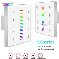 EX7 LTECH RF 2.4GHz, DMX512 Output Signal Wall Mount RGB 4 zone Touch Panel controller AC100-240V for RGB led bulb led lamp