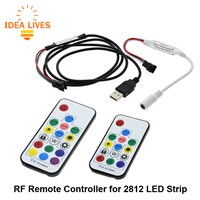 Dream Color RF Remote Controller 14Key / 17Key With DC Connector And USB Connector DC5V-24V For WS2812 WS2811 LED Strip