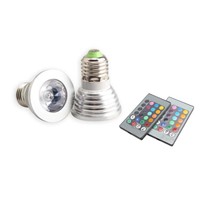 2 Set 3W E27 16 Color Changing LED RGB Magic Light Bulb with Remote Control 88 88 CLH