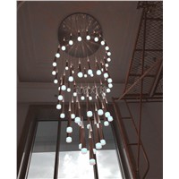 large stairwell Led cone Chandelier lighting H3-5M penthouse helical led Light Nordic grand hall suspension led lamps Pendientes