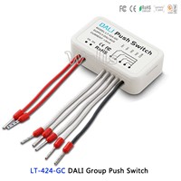 LT-424-GC;PC Plastic Shell DALI Group Push Switch;LTECH led Switch Powered by DALI Bus 0-15 Group Mode Small Size