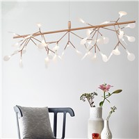Nordic LED Firefly Chandelier Ceiling Fixture Flower Tree Branches Droplight Dining Room Restaurant Home Lighting Pendant Lamp