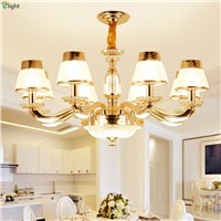 Modern Gold Zinc Alloy Led Chandelier Lighting Glass Dining Room Led Pendant Chandeliers Light Bedroom Hanging Lights Fixtures