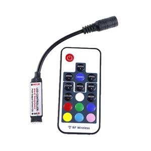 DC5-24V Mini Led RGB Remote Controller 17key RF Wireless Controller with 4pin female DC For 5050 12A RGB Led Strip Tape Lighting