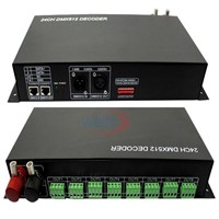 DMX 512 Digital Signal Controller 24CH RGB LED Light Decoder Dimmer DC 12V-24V