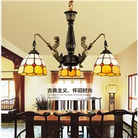 Creative Mediterranean LED Chandeliers restaurant bedroom  Lamp act  role ofing tiffany hanging lamp