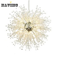 Modern Dandelion Crystal Chandeliers Lighting for Bedroom Kitchen Dining Room Pendant Hanging Lamp