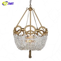 FUMAT American K9 Crystal Chandeliers Nordic Creative Pastoral Lights For Living Room Dining Room LED Lustre Gold Crystal Lights