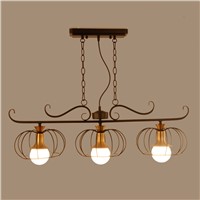 Vintage Iron Birdcage Chandelier Modern Bar Dinning Room Pendant Lamp with 3 Lights Kitchen Restuarant Suspension Lamp
