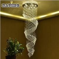 Long Size Crystal Chandelier Light Fixture for Lobby, Staircase Lustre, Stairs, Foyer Large Crystal Lmap Stair Lighting