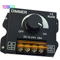 LED Dimmer Brightness Lamp Bulb tape Driver 5050 3528 Single Color Lights Power Supply Controller 360W 30A DC12V-24V