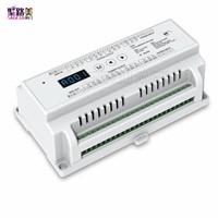 Din rail mounted constant voltage 24 Channel 24CH CV DMX512 Decoder;DC5V-24V input;;3A*24CH output with display for RGB LED Tape