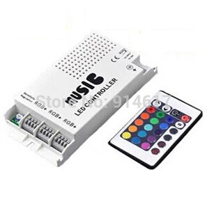 3 load rgb led strip music ir controller 24 key ir wireless remote control music controller dc 12/24v