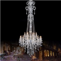 H2.1M large Led candle holder chandelier crystal light for villa hotel church extra Long stair light chandelier Led candelabro
