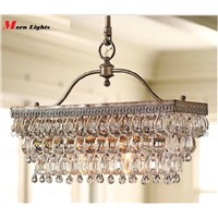 Antique Rectangular crystal dining Room chandelier crystal american style modern luxury  Iron pendant chandelier lighting