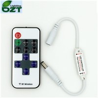 DC5-24V 12A Mini RF Dimmer Controller w/ 11Keys RF Remote Controll for 5050/3528 Single Color LED Strip Flexible Light Led Tape