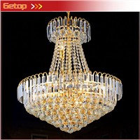 Best Price Royal Empire Golden Crystal Chandeliers Duplex Stairs Light LED K9 Crystal Lamp D600mm x H700mm Lightings Fixture