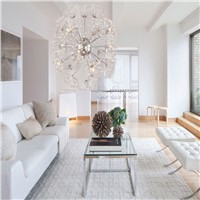 Modern Dandelion Design G4 Crystal Chandelier Lighting for Dining Room Kitchen Bedroom Entryway Diameter50cm Height150cm