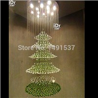 Christmas tree light compound chandelier crystal restaurant crystalline light long suspension wire lamp droplight villa hall