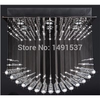 New flush mount luxury contemporary wave crystal chandelier ,living room dinning room light K9 crystal lamp