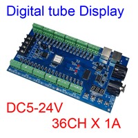 DC5V-24V 36CH RGB DMX512 decoder LED DMX XRL 3P Controller 36 channel 13groups RGB MAX 36A output for LED strip LED module tape