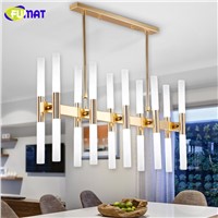 FUMAT Modern Agnes Chandeliers Dining Room Hanging Lamp LED Acrylic Shade Chandelier Light Fitting Lustre Gold Black 16/20 Heads