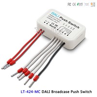 LTECH LT-424-MC;PC Plastic Shell DALI Broadcase Push Switch;Powered by DALI Bus 0-15 Group Mode Small Size Max 8mA (static)