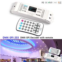 DMX-SPI-203;with remote led DMX to SPI(TTL) signal Controller Decoder 1024 Pixels for LPD6803/WS2811/WS2812B/LPD6803 LED Strip