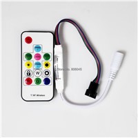 SP103E Mini Digital RGB LED Strip Controller with 14Key RF Wireless Remote 2048Pixels work with DC5V WS2801 Pixel Strip