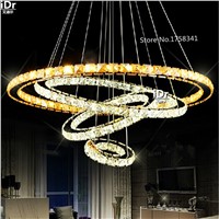 Creative personality NEW Diamond 4 Ring LED K9 Crystal Chandelier Light Circles Crtstal lamp  Upscale atmosphere