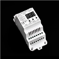 DC5-36V 4CH 4A/CH PWM Constant Voltage Din Rail Mounted DMX512 Decoder LED RGB/RGBW Controller for LD Strip Lighting Lamp Bulbs