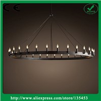 Cheap Contemporary Modern American Vintage Antique Style Black Wrought Iron Round Chandelier For Bedroom