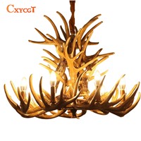 Brown Antlers Resin Chandelier Lamp Modern LED Antler Chandelier Lustre Chandeliers E14 Vintage Lights Novelty Lighting