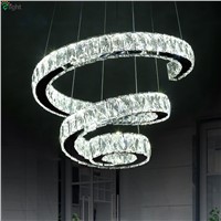 Modern Lustre Crystal Led Peadant Chandeliers Luminarias Spiral Chrome Metal Dining Room Led Chandelier Lighting Lights Fixtures