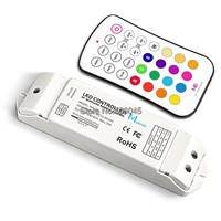 M6+M4-5A Mini RGB LED Controller M6 RF Wireless Remote + DC5-24V 18A 6A*3CH Receiving Controller for 5050 RGB LED Strip