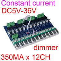 1pcs constant current 12channel DMX512 controller led decoder,dimmer, driver, DC5V-36V 350MA*12CH for RGB led strip lights lamp
