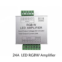 24A LED RGBW Amplifier DC12 DC24V 6*4 Channel Output RGBW RGB+W  LED Strip Power Repeater Console Controller Aluminum Shell 1PCS