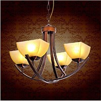 4 Lights Vintage LED Chandelier Lamp For Home Lighting Dining Living Room,With Frosted Glass shade,110V-220V  E27 Bulb Included
