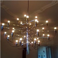 Nordic Chrome Gold LED Ceiling Chandeliers 18/30 Bulbs Pendant Lamp Living Room Hanging Light Fixtures Luminaire Home Lighting