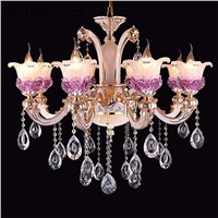 European luxury purple crystal chandelier duplex building living room dining room bedroom French alloy candles, chandeliers
