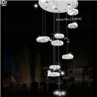 Creative personality D600xH1600MM Modern living room chandelier crystal chandelier stainless steel oblong LED chandelie