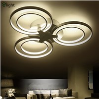 Nordic Simple Aluminum Rings Bedroom Led Chandeliers Light Lustre Acrylic Dining Room Dimmable Led Chandelier Lighting Fixtures