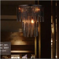 Industrial Metal Chain wrought iron chandelier lighting for Corridor Cafe Bar Bedroom Hotel Dining Room Store Chandeliers lamp