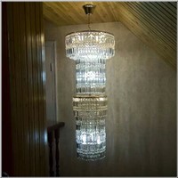 elegant modern long stair chandelier crystal lighting K9 crystal lamp gold chandelier crystal lamp fashion lighting Continental